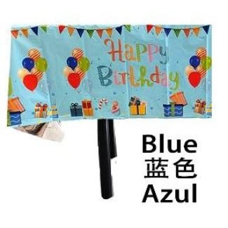 Fata de masa din folie, cu Happy birthday, albastra+137*183cm [1]