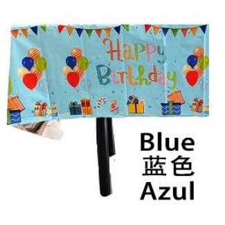 Fata de masa din folie, cu Happy birthday, albastra+137*274cm [1]
