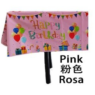 Fata de masa din folie, cu Happy birthday, roz+137*274cm [1]