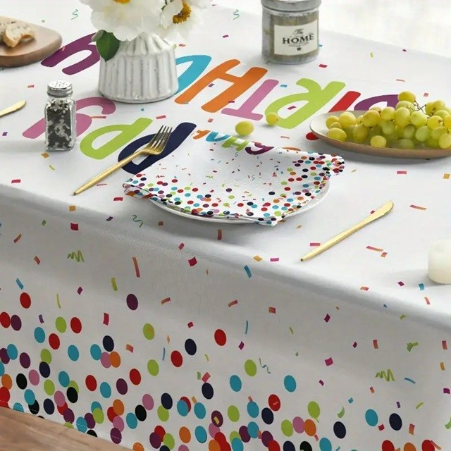 Fata de Masa Dreptunghiulara, Flippy, Colectia LA MULTI ANI, 137 x 274 cm, din Plastic PE, Impermeabila, Multicolor [2]