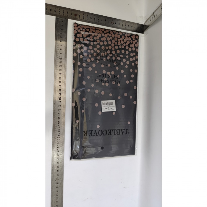 Fata de masa dreptunghiulara, Flippy, Impermeabila, Anti-pete, Pentru petreceri, nunti, botezuri, decoratiuni, 274x137cm, Negru/ Roz [2]