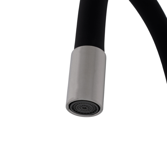 FB-011 Ref Black – Baterie bucatarie SUS 304 cu pipa flexibila neagra VITAL FLOW [4]