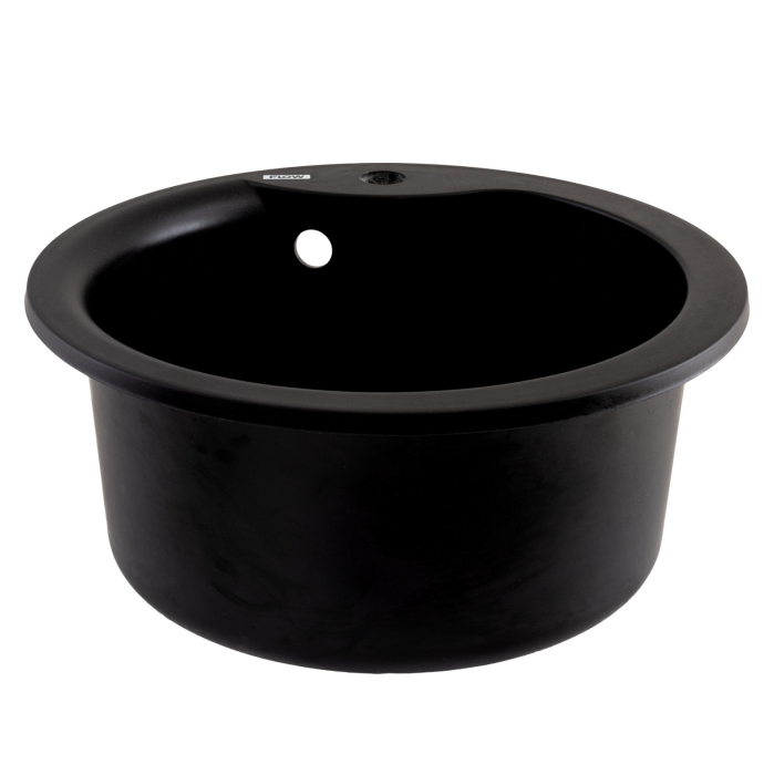 FCB-485WBM/1, Chiuveta de bucatarie din granit cu cuva rotunda, seria WAVE, Black/Metallic, 485x210 mm, FLOW [2]