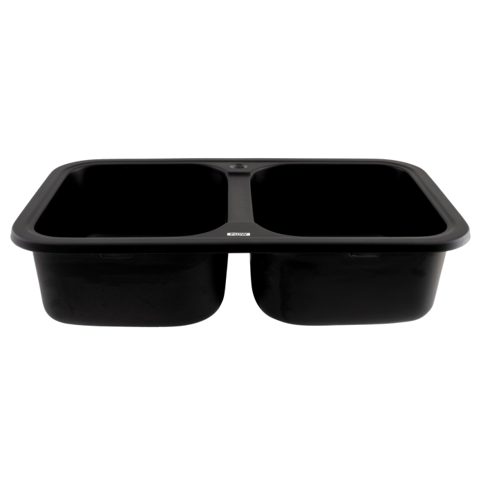 FCB-7647TBA/2, Chiuveta de bucatarie din granit cu doua cuve, seria TWINS, Black/Anthracite, 765x470x190 mm, FLOW [2]