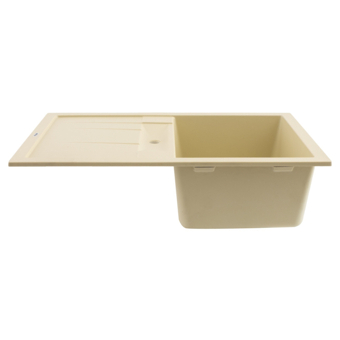 FCB-7749FI/1.5T, Chiuveta de bucatarie din granit cu o cuva si scurgator, seria FORT, Ivory, 775x495x200 mm, FLOW [2]