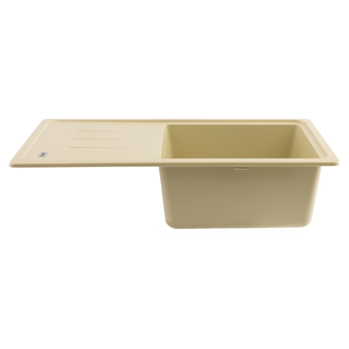 FCB-7843SLI/1T, Chiuveta de bucatarie din granit cu o cuva si scurgator, seria SLIM LONG, Ivory, 780x435x200 mm, FLOW [2]