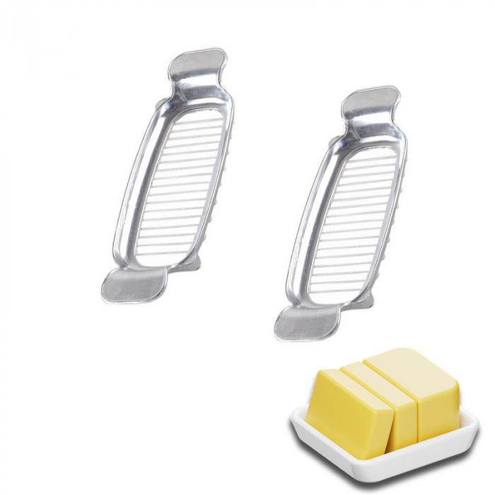 Feliator de Alimente, Flippy, pentru Branza, Unt, Oua, din Aluminiu, 19.5 x 6.5 x 2 cm, Argintiu [7]