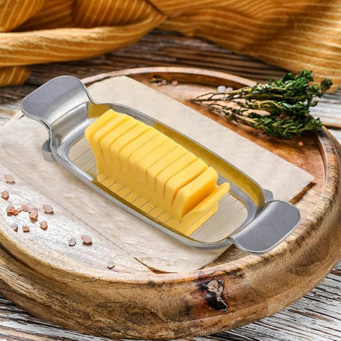Feliator de Alimente, Flippy, pentru Branza, Unt, Oua, din Aluminiu, 19.5 x 6.5 x 2 cm, Argintiu [3]