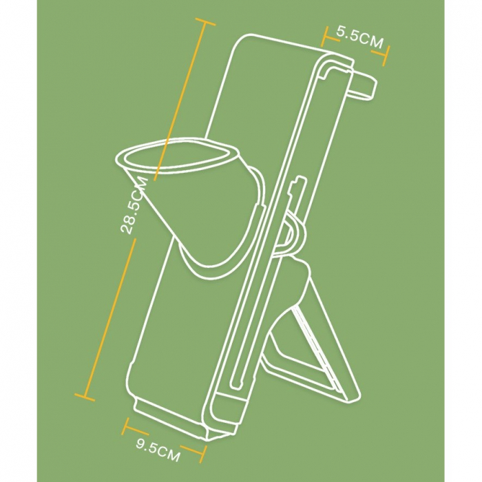 Feliator de Legume Multifunctional, Flippy, Taieturi Diferite, Razatoare pentru Bucatarie, Taietor de Cartofi, Presa Manuala, Pliabila, Extensibila, PP PET, 23.5x9.5x5.5 cm, Gri [8]