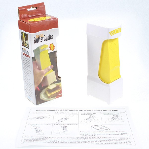 Feliator manual de unt Flippy, material plastic, design usor si practic, 20x6x8.5 cm, Butter Cutter, alb [6]