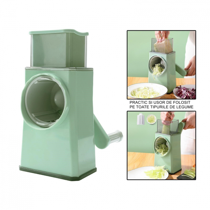 Feliator manual pentru legume Flippy, 3 lame din otel inxodabil, 3 tipuri de feliere, material carcasa ABS, latime maxima feliere 4 mm, baza de tip ventuza, usor si sigur de utilizat, 28.5 x 9,2 x 13. [7]