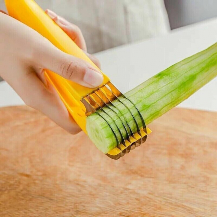 * LICHIDARE STOC * Feliator pentru Alimente, Flippy, Accesoriu pentru Bucatarie, Cutit pentru Legume si Fructe, Model Banana, Ergonomic, 17.5x5x4 cm, Galben - [4]