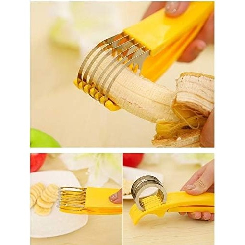 * LICHIDARE STOC * Feliator pentru Alimente, Flippy, Accesoriu pentru Bucatarie, Cutit pentru Legume si Fructe, Model Banana, Ergonomic, 17.5x5x4 cm, Galben - [8]