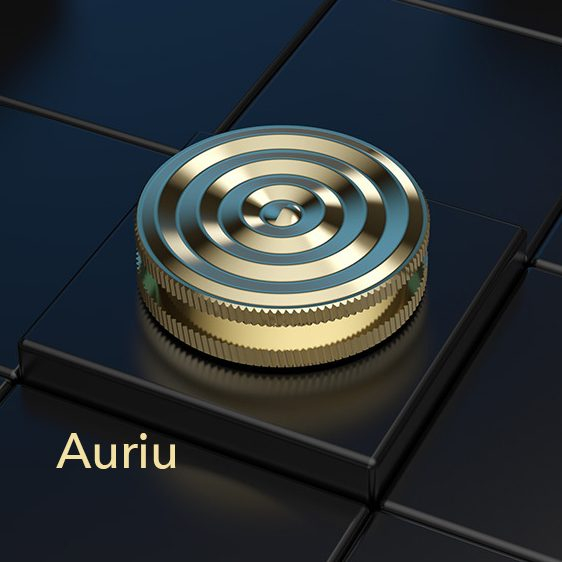 Fidget Spinner Titirez Anti Stress, Flippy, Tip Pandativ / Breloc, Ondulatii Mari, Otel Inoxidabil, 30x30x8 mm, Auriu [2]