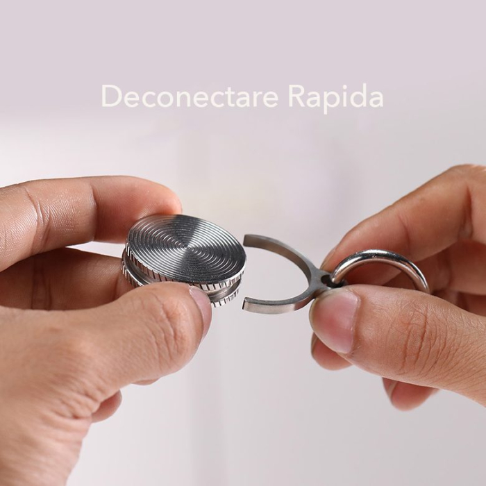 Fidget Spinner Titirez Anti Stress, Flippy, Tip Pandativ / Breloc, Ondulatii Mici, Otel Inoxidabil, 30x30x8 mm, Silver [6]
