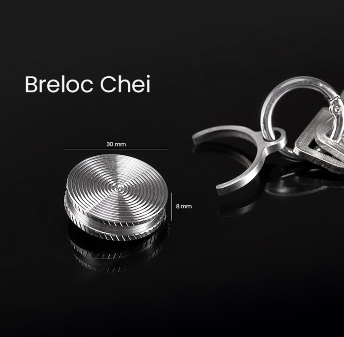 Fidget Spinner Titirez Anti Stress, Flippy, Tip Pandativ / Breloc, Ondulatii Mici, Otel Inoxidabil, 30x30x8 mm, Silver [2]