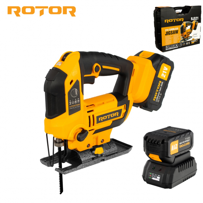 Fierastrau pendular pe acumulator ROTOR RJS21,21V/ 3 Ah, 750W, 3000 rot/min [1]