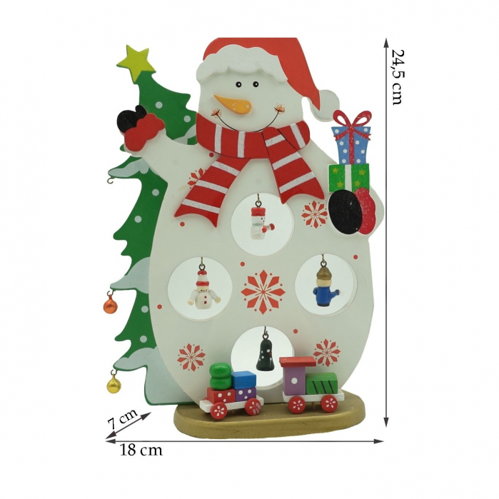 Figurina decorata de Craciun, Om de zapada, Alb, din Lemn, 18 cm x 24.5 cm, Interior, Flippy [6]