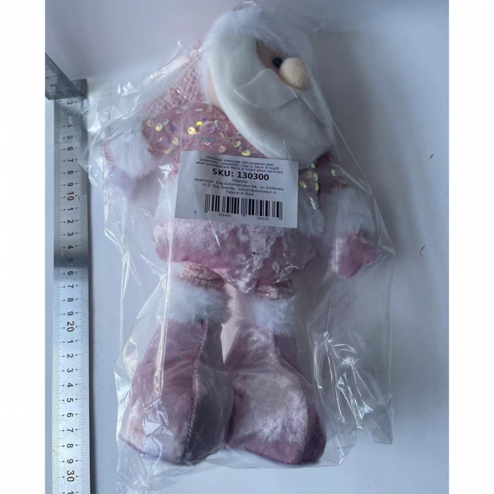 Figurina Decorativa, Pentru Craciun, Flippy, Mos Craciun, Picioare Telescopice, Inaltime Reglabila 44-54cm, Bluza cu Paiete, Roz [6]