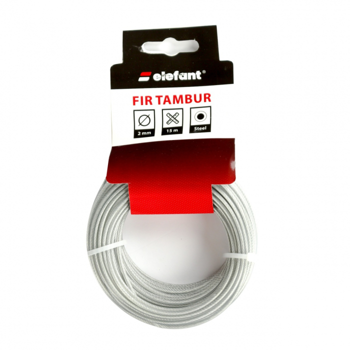 FIR TAMBUR CU INSERTIE METALICA 2mm x 15m, ELEFANT [1]