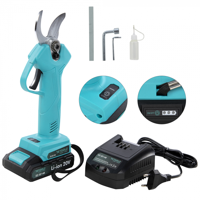 Foarfeca de gradina cu acumulator Detoolz 20V 2Ah [7]