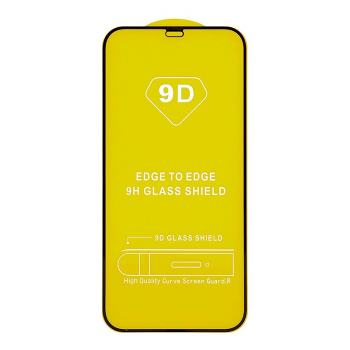 Folie de Protectie, Flippy, pentru Apple iPhone 15 Pro, Tempered Glass 9D, Full Cover, HD, Margini Negre, Transparent [1]