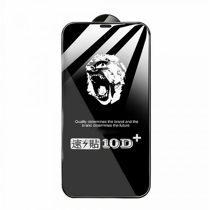 Folie de Protectie, Flippy, pentru Apple iPhone 15, Tempered Glass 10D, Full Cover, Margini Negre, Transparent [1]