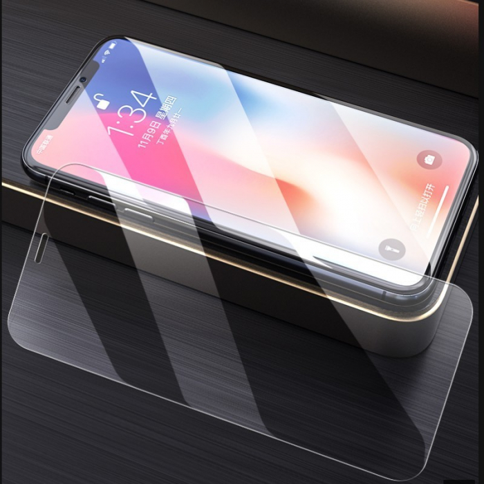 Folie de Protectie, Flippy, pentru iPhone 15 Plus, Tempered Glass 2.5D, Full Cover, HD, 9H, Transparent [4]