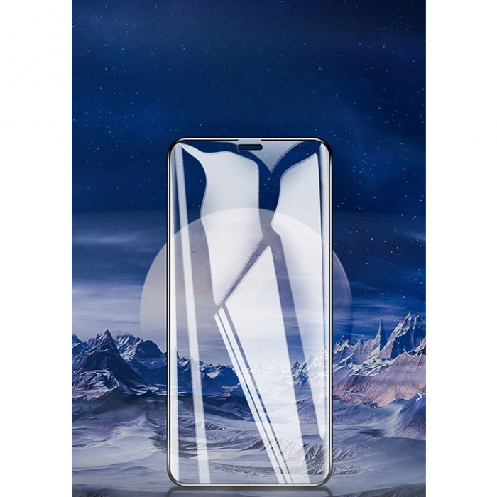 Folie de Protectie, Flippy, pentru iPhone 15 Plus, Tempered Glass 9D, Anti-Soc, Full Glue, Margini Negre, Transparent [3]