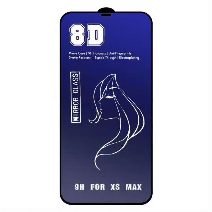 Folie de Protectie, Flippy, pentru iPhone 15 Plus, Tempered Glass Mirror 8D, Efect Oglinda, HD, Albastru [2]