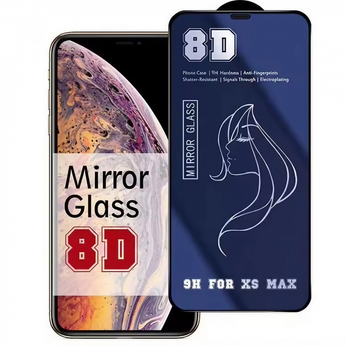 Folie de Protectie, Flippy, pentru iPhone 15 Plus, Tempered Glass Mirror 8D, Efect Oglinda, HD, Albastru [1]
