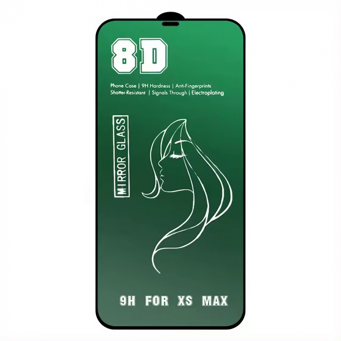 Folie de Protectie, Flippy, pentru iPhone 15 Plus, Tempered Glass Mirror 8D, Efect Oglinda, HD, Verde [2]