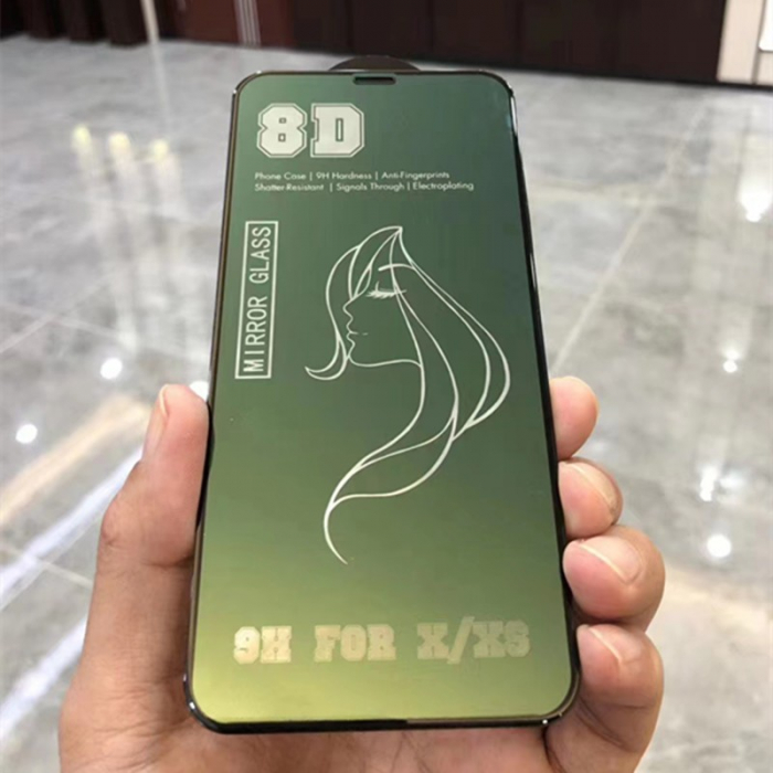 Folie de Protectie, Flippy, pentru iPhone 15 Plus, Tempered Glass Mirror 8D, Efect Oglinda, HD, Verde [4]