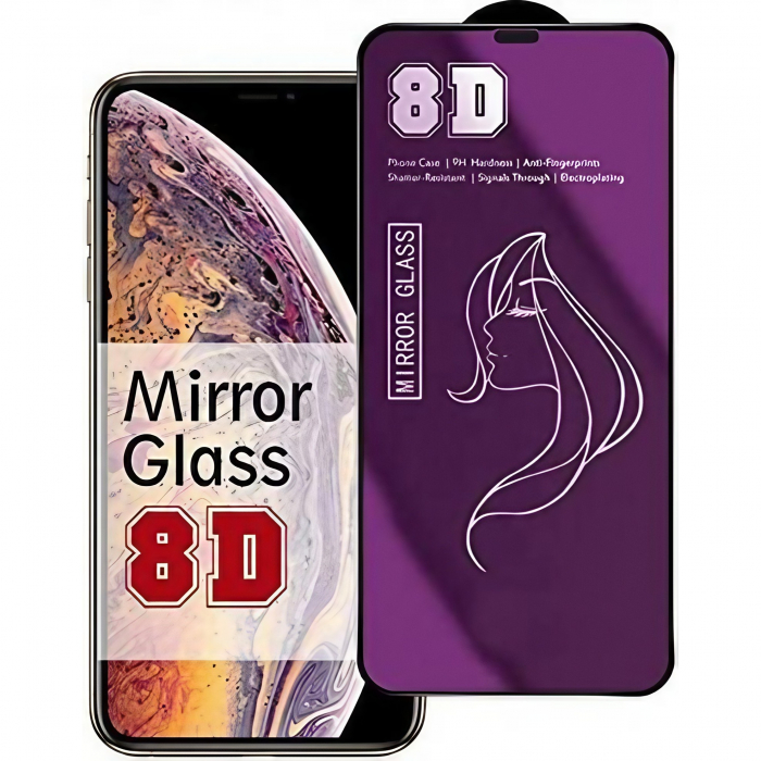 Folie de Protectie, Flippy, pentru iPhone 15 Plus, Tempered Glass Mirror 8D, Efect Oglinda, HD, Violet [1]