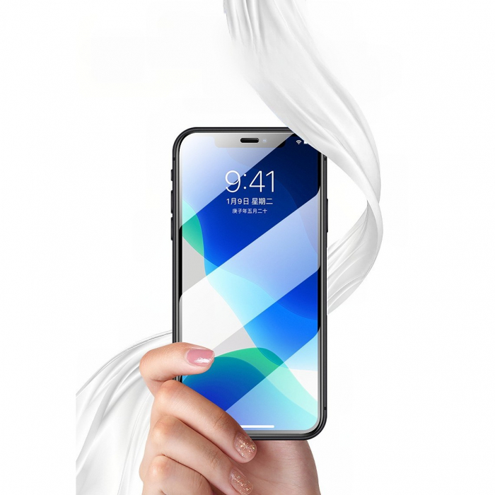 Folie de Protectie, Flippy, pentru iPhone 15 Pro Max, Tempered Glass 2.5D, cu Decupaje, HD, 9H, Transparent [6]