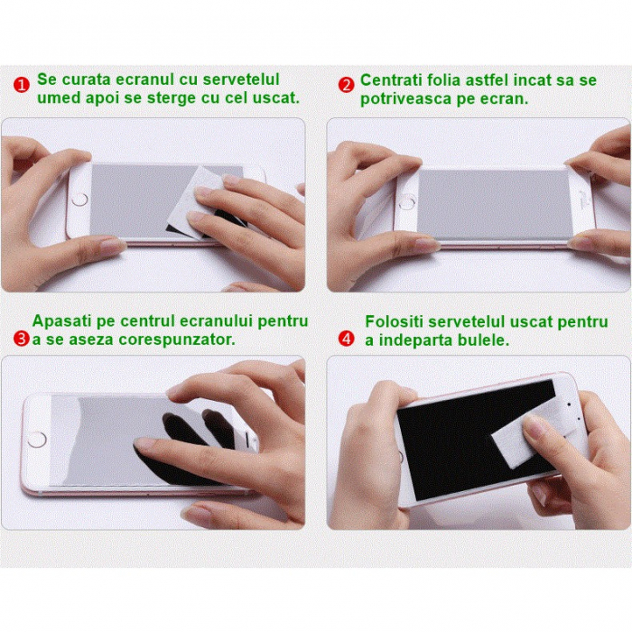 Folie de Protectie, Flippy, pentru iPhone 15, Tempered Glass 9D, Anti-Soc, Full Glue, Margini Negre, Transparent [2]