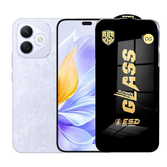 Folie de Protectie pentru Honor X60i, Flippy, Sticla Securizata ESD, Margini Negre, Rezistenta la Zgirieturi, Antistatica, 0.35 mm, Transparenta [1]