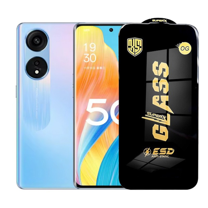 Folie de Protectie pentru Oppo A1, Flippy, Sticla Securizata ESD, Margini Negre, Rezistenta la Zgirieturi, Antistatica, 0.35 mm, Transparenta [1]