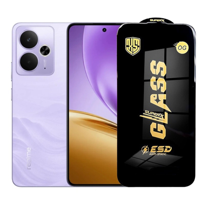Folie de Protectie pentru Realme 14T, Flippy, Sticla Securizata ESD, Margini Negre, Rezistenta la Zgirieturi, Antistatica, 0.35 mm, Transparenta [1]