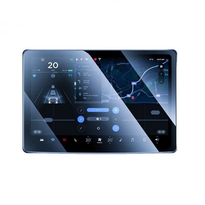 Folie de Sticla Securizata, Flippy, Compatibila cu Tesla Model 3 / Tesla Model Y, Ecran Frontal, Anti Blue-Ray, 4K Ultra HD, Anti-amprenta, 2.5D, Transparent [1]