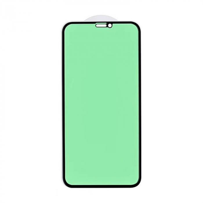 Folie de Sticla Securizata pentru Apple iPhone 15, Flippy, Lumina Verde Anti-Blue Ray, Auto-Aplicare, Protectie Completa 9D, Verde [4]