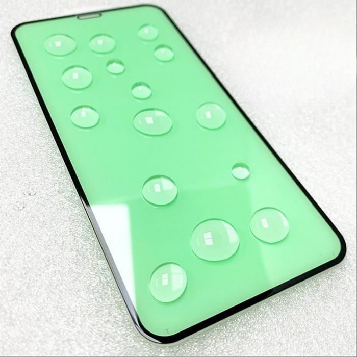 Folie de Sticla Securizata pentru Apple iPhone 15 Pro, Flippy, Lumina Verde Anti-Blue Ray, Auto-Aplicare, Protectie Completa 9D, Verde [2]