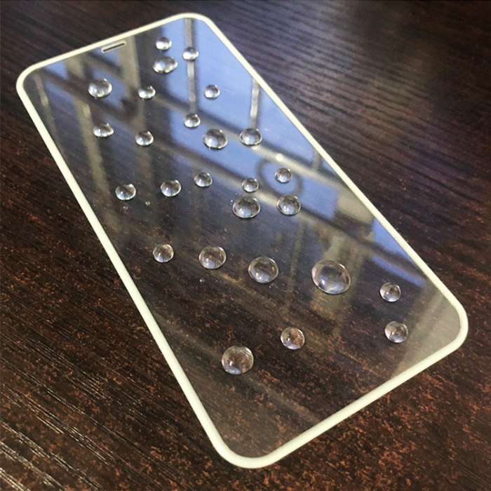 Folie de Sticla Securizata pentru Apple iPhone 15 Pro Max, Flippy, Luminous, Margine Fosforescenta Neon din Silicon, Mat, Anti-Amprenta, Protectie Completa, 9H, Alb [2]
