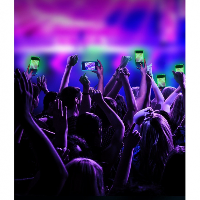 Folie de Sticla Securizata pentru Apple iPhone 15 Pro Max, Flippy, Luminous, Margine Fosforescenta Neon din Silicon, Mat, Anti-Amprenta, Protectie Completa, 9H, Albastru [5]