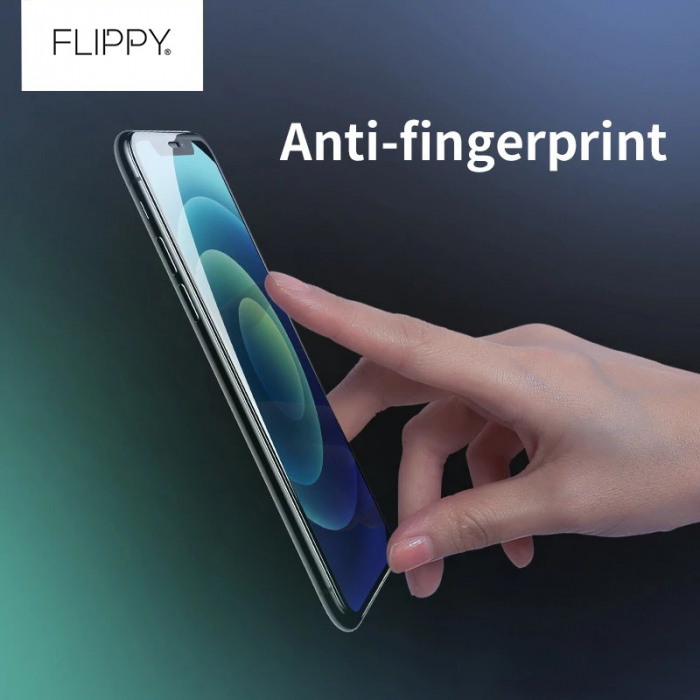 Folie ecran Flippy pentru iPhone 14 Pro Max, Sticla ESD, Top Glass, Anti-static, Negru [3]