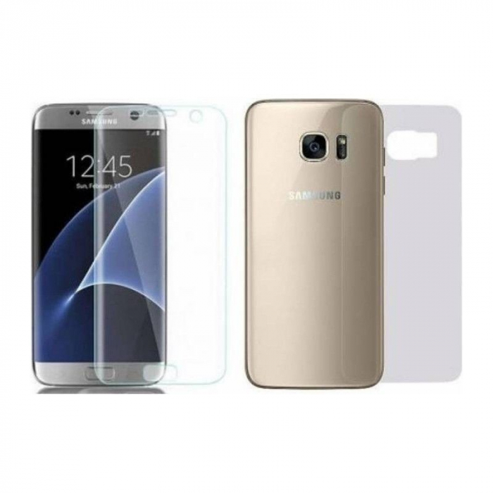 Folie Plastic Samsung Galaxy S7 Edge Fata-Spate Transparent [3]