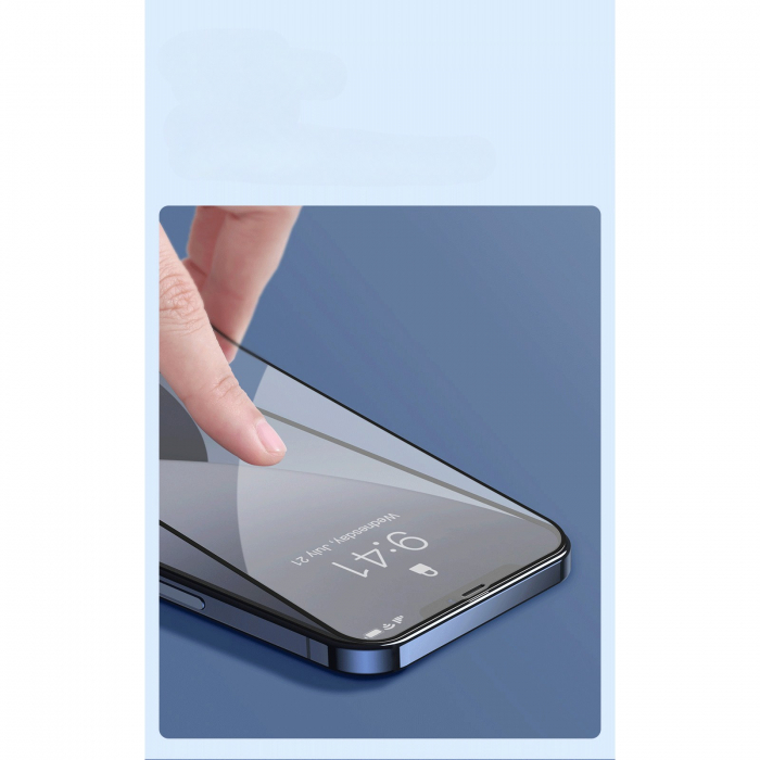 Folie protectie Flippy pentru Samsung S23, Sticla securizata, temperata, duritate 9H, Transparenta cu margini negre, Protectie Completa [2]