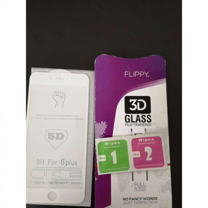 Folie Sticla Apple iPhone 6 Plus Flippy® 4D/5D Alb [5]