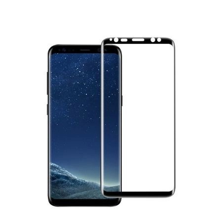 Folie Sticla Curbata Flippy compatibila cu Samsung Galaxy S8, cu lipici pe conturul negru, Full Face V2 Negru [1]