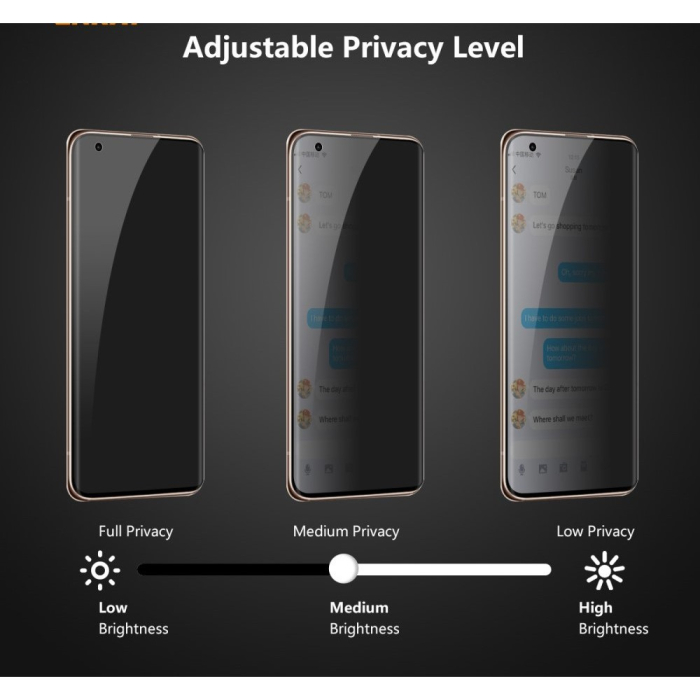 Folie Sticla curbata securizata Flippy compatibila cu Samsung S21 Ultra Full Glue Privacy Negru [6]